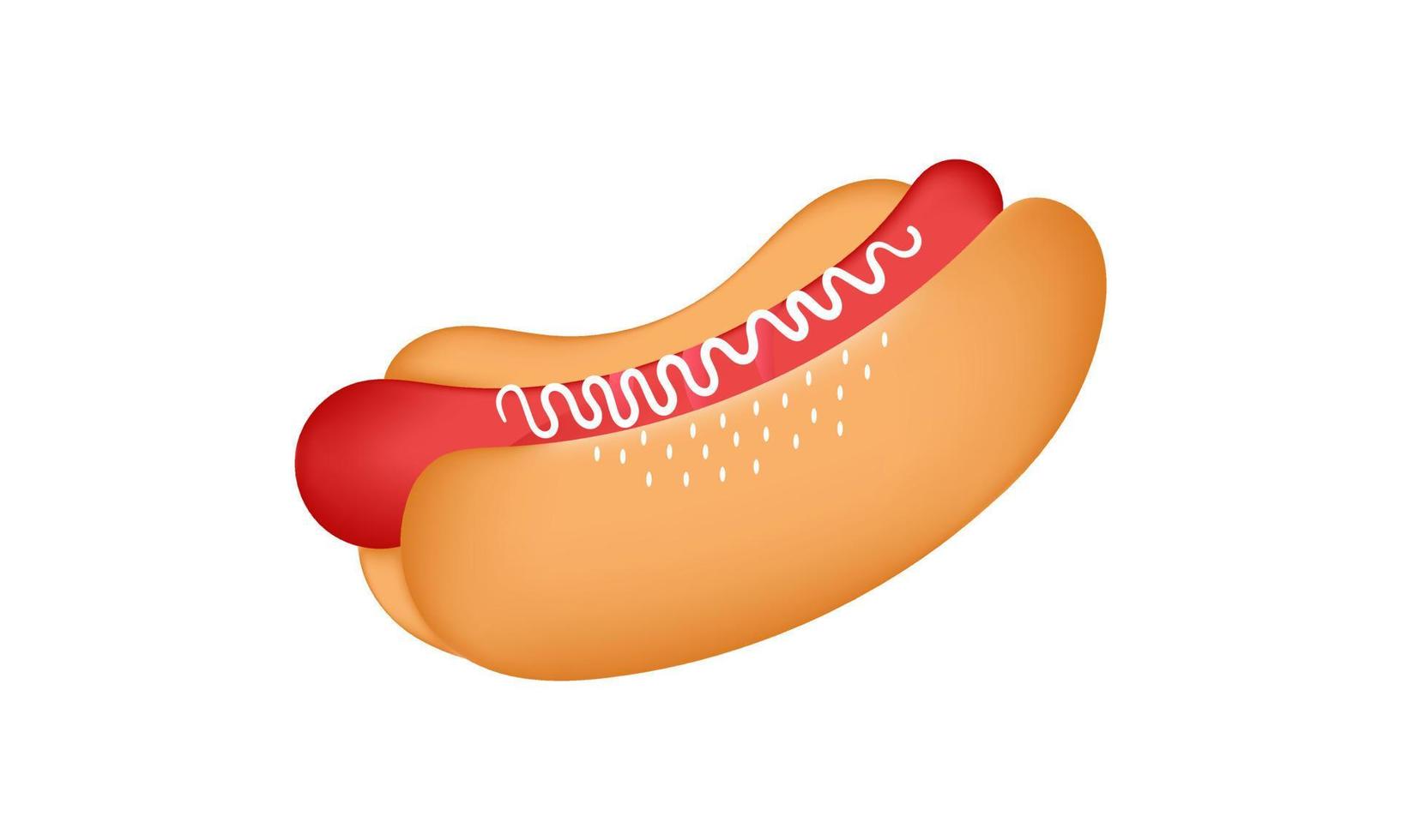 illustration of sausage sandwich with mesh technique vector