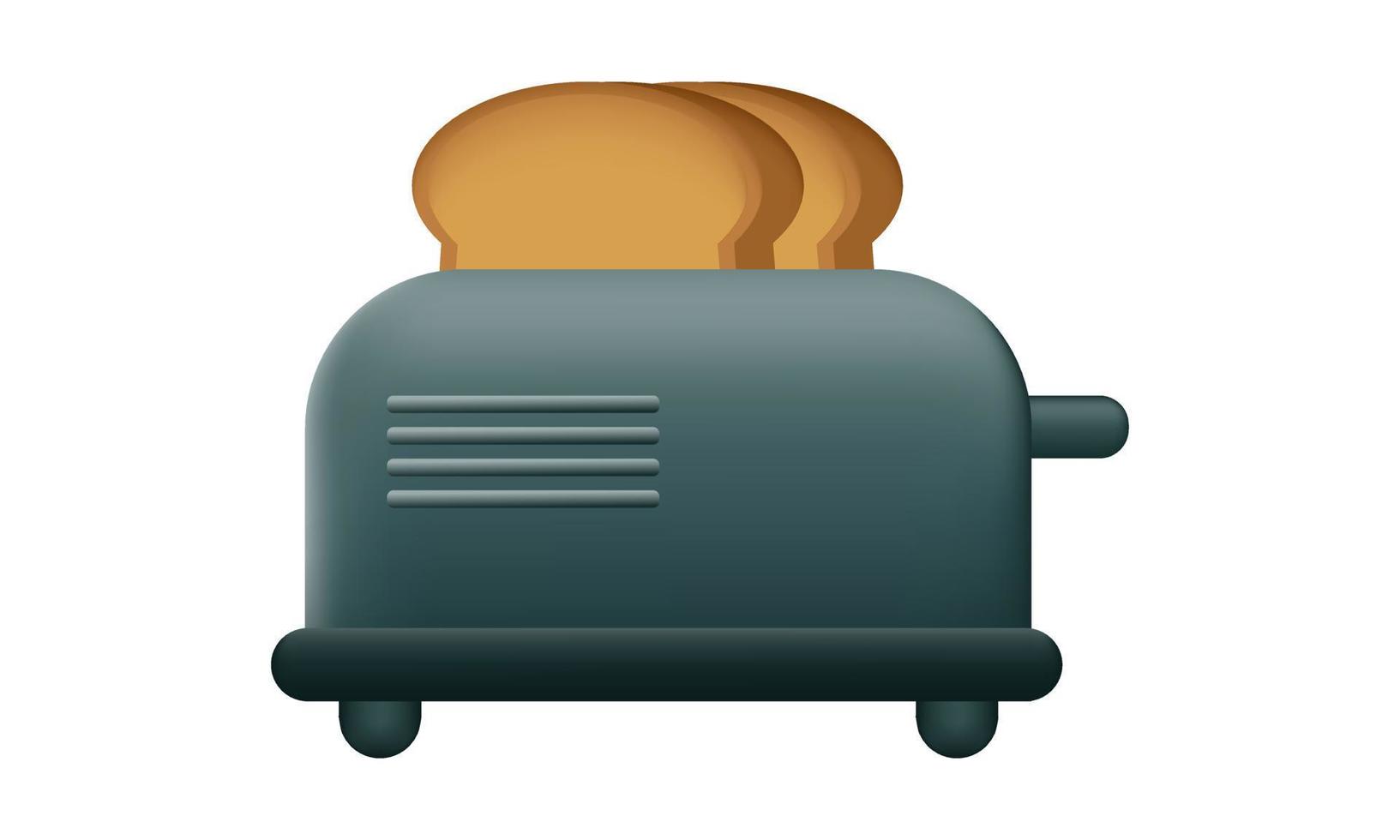 illustration of a toaster and baked bread vector