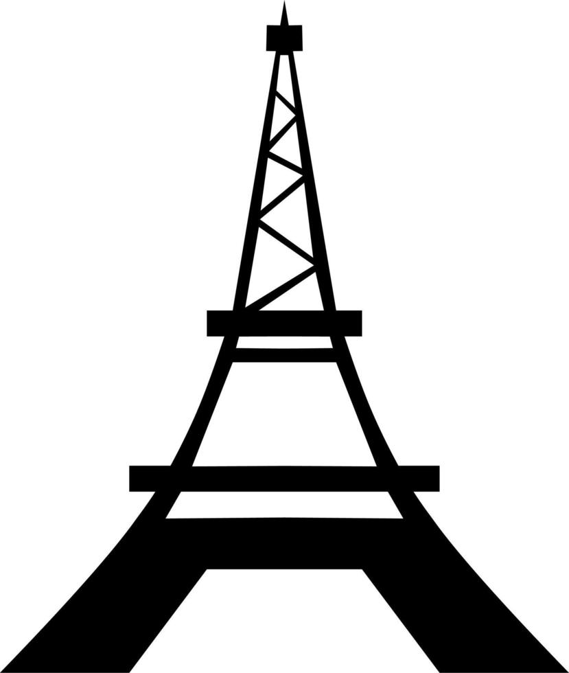 torre eiffel simple o torre de parís ilustración vectorial aislada. torre eiffel simple para logotipo, icono, símbolo, negocio, diseño o decoración vector