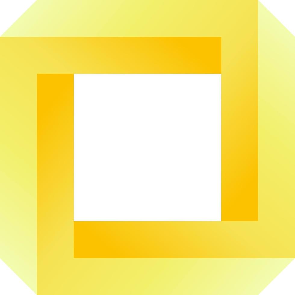 ilustración de vector de penrose de rectángulo dorado para logotipo, icono, signo, símbolo, placa, elemento, etiqueta, emblema o diseño