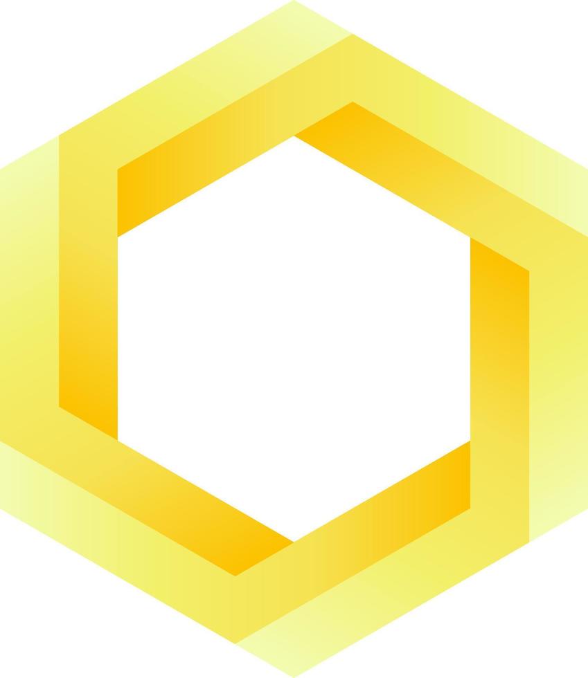 ilustración de vector de penrose de hexágono dorado para logotipo, icono, signo, símbolo, placa, artículo, etiqueta, emblema o diseño
