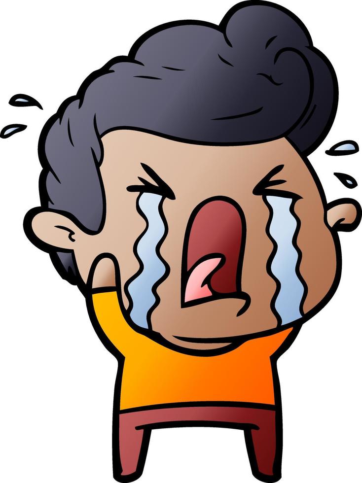 hombre llorando de dibujos animados vector