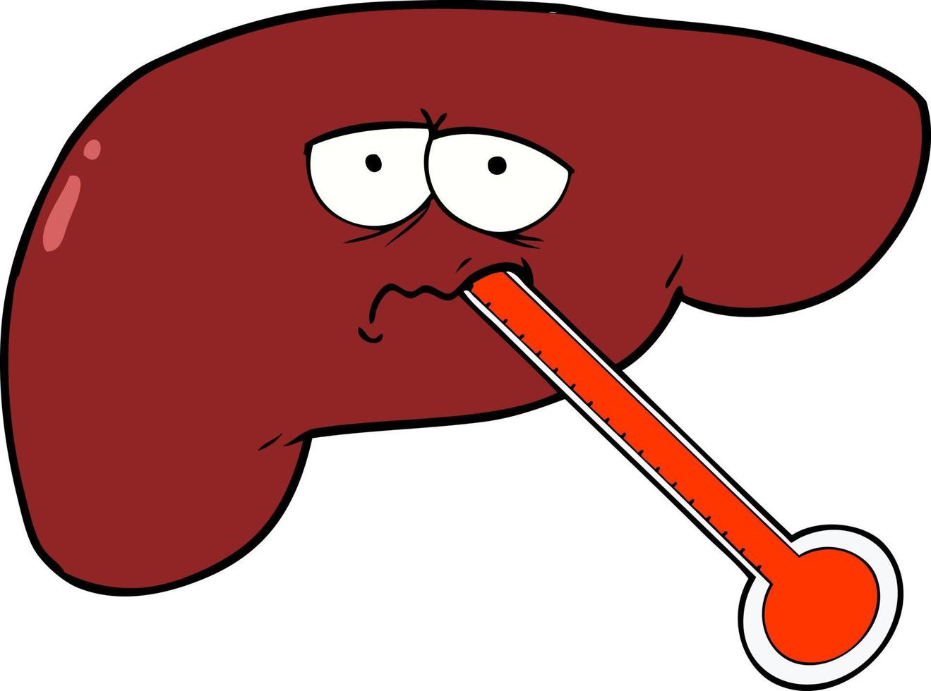 cartoon unhealthy liver vector