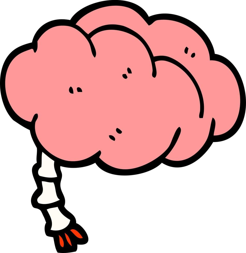 hand drawn doodle style cartoon brain vector