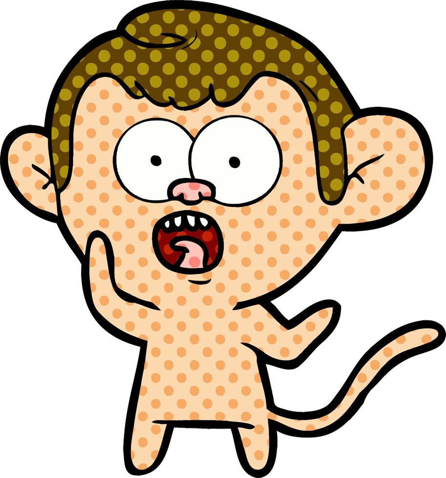 cartoon shocked monkey vector