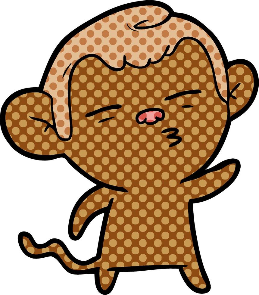 cartoon suspicious monkey vector