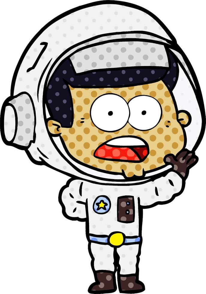 cartoon surprised astronaut vector