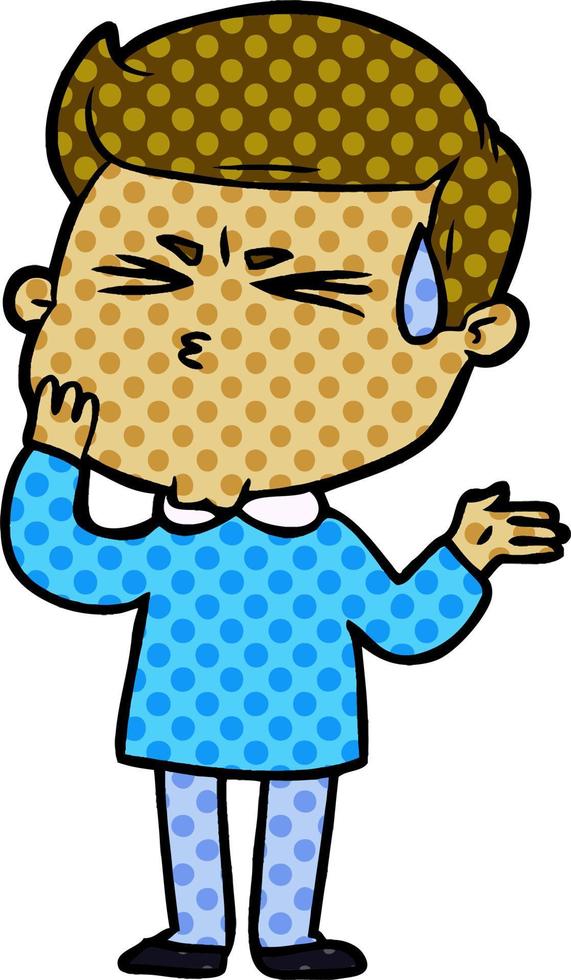 cartoon man sweating vector