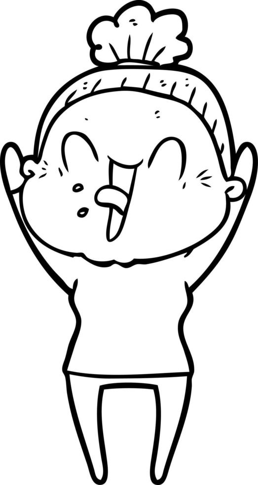 cartoon happy old woman vector