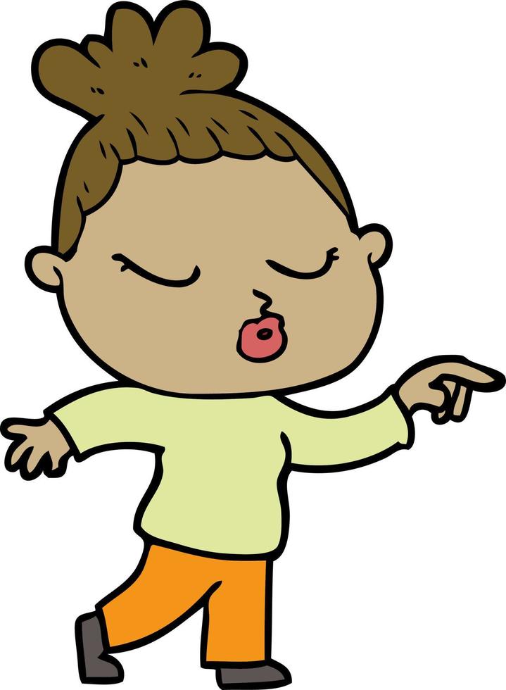 cartoon calm woman vector