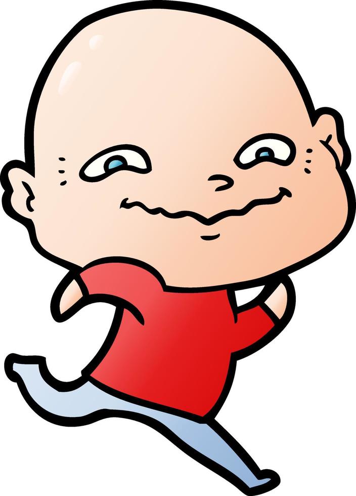 cartoon creepy guy vector