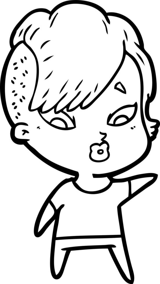 cartoon surprised girl vector