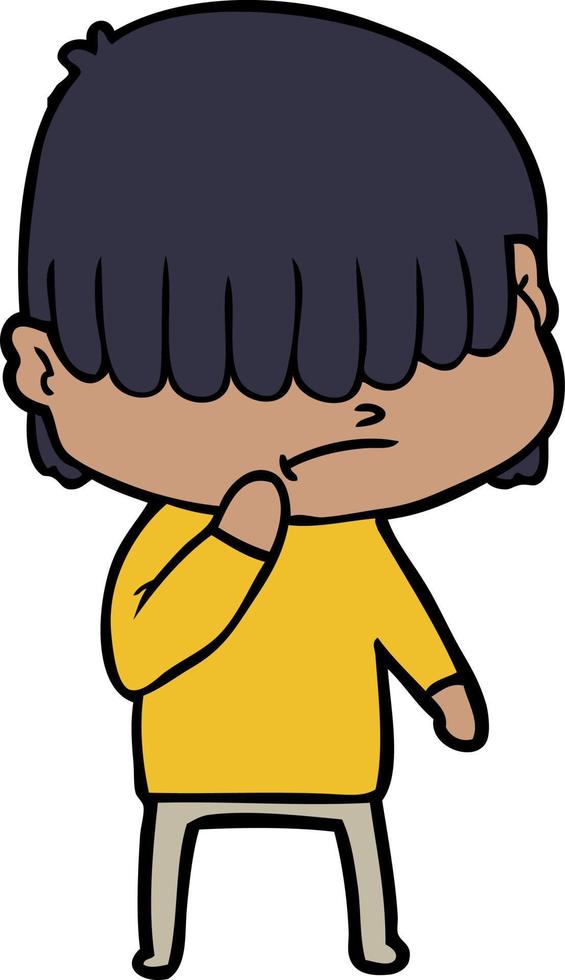 cartoon boy with untidy hair vector