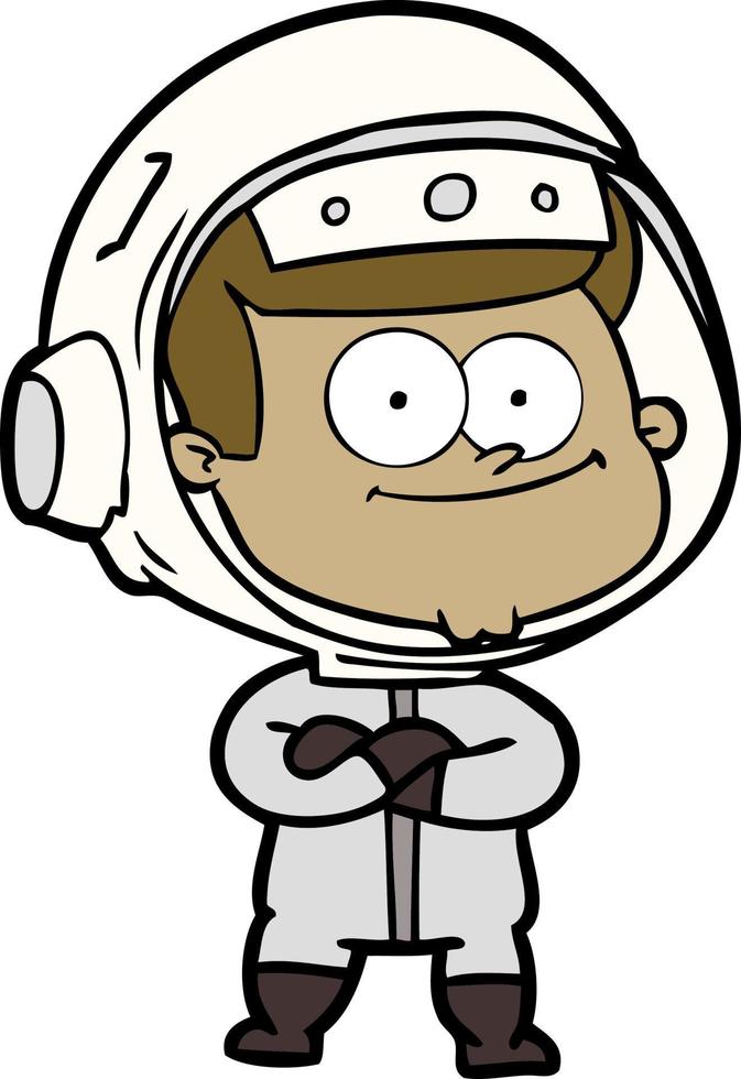 happy astronaut cartoon vector