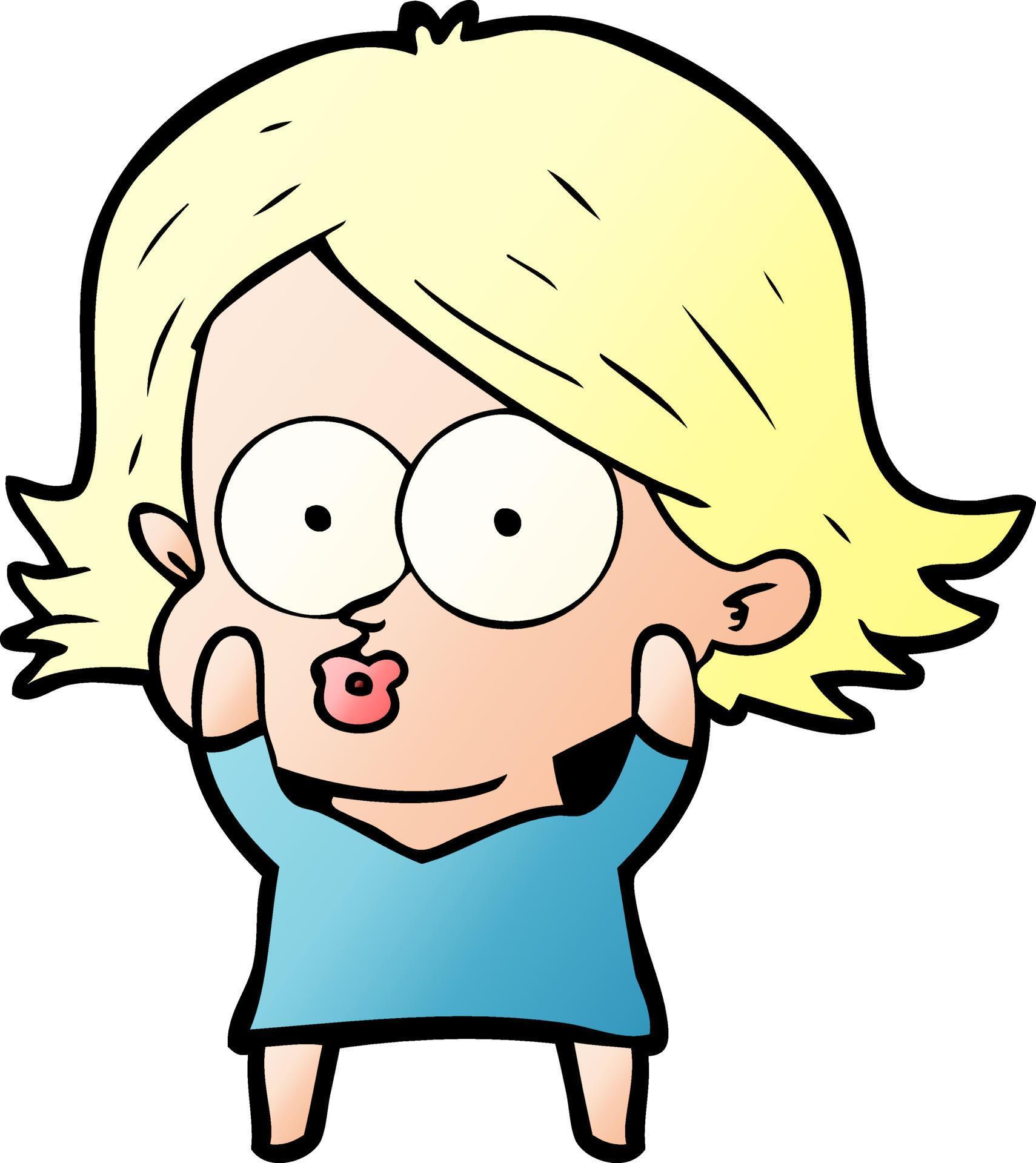 cartoon girl pouting 12467027 Vector Art at Vecteezy