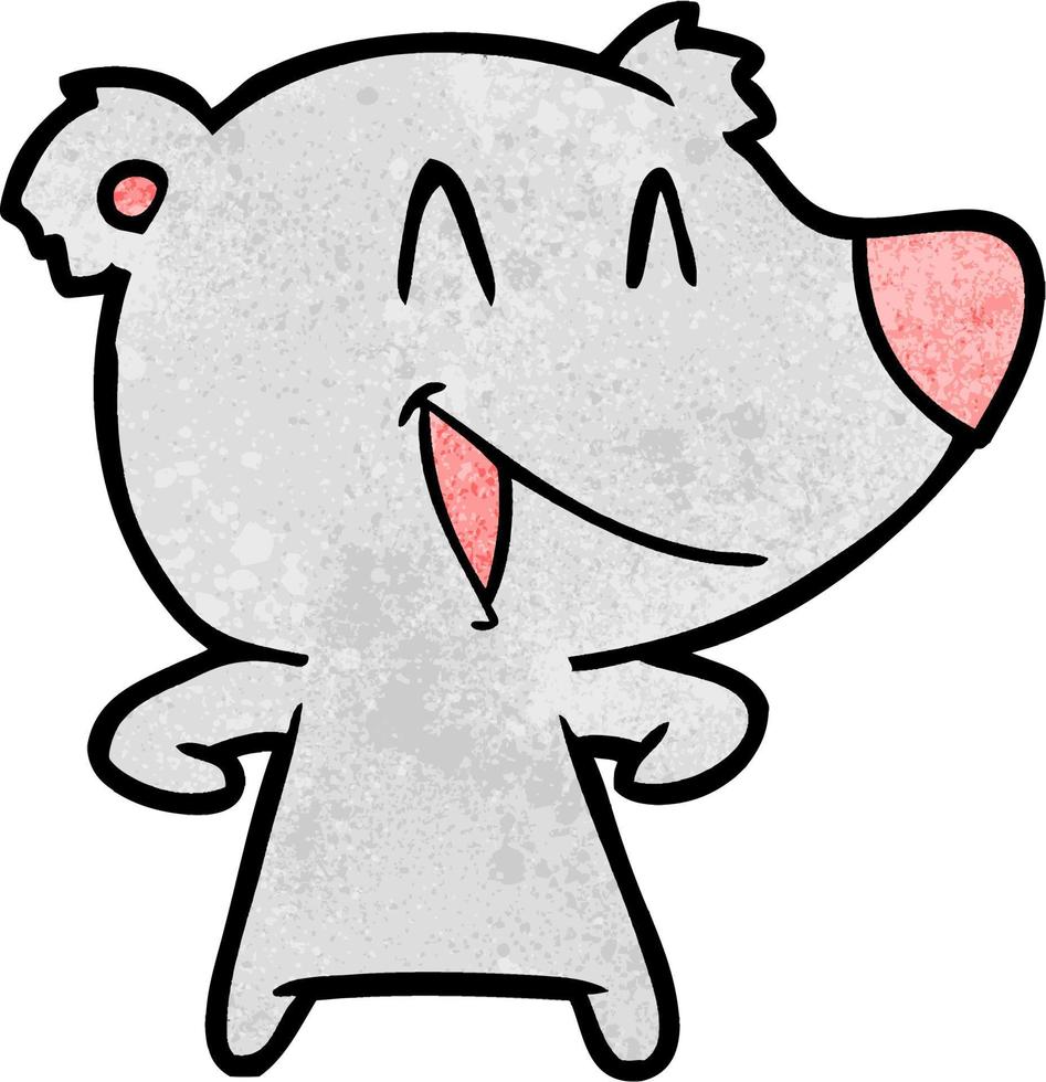 dibujos animados de oso riendo vector