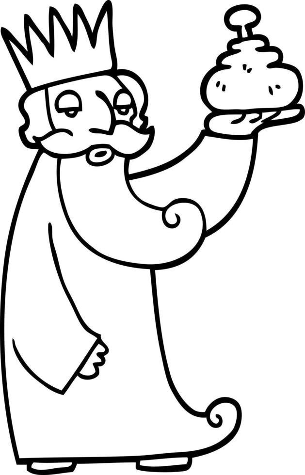 one of the three wise men black and white cartoon vector