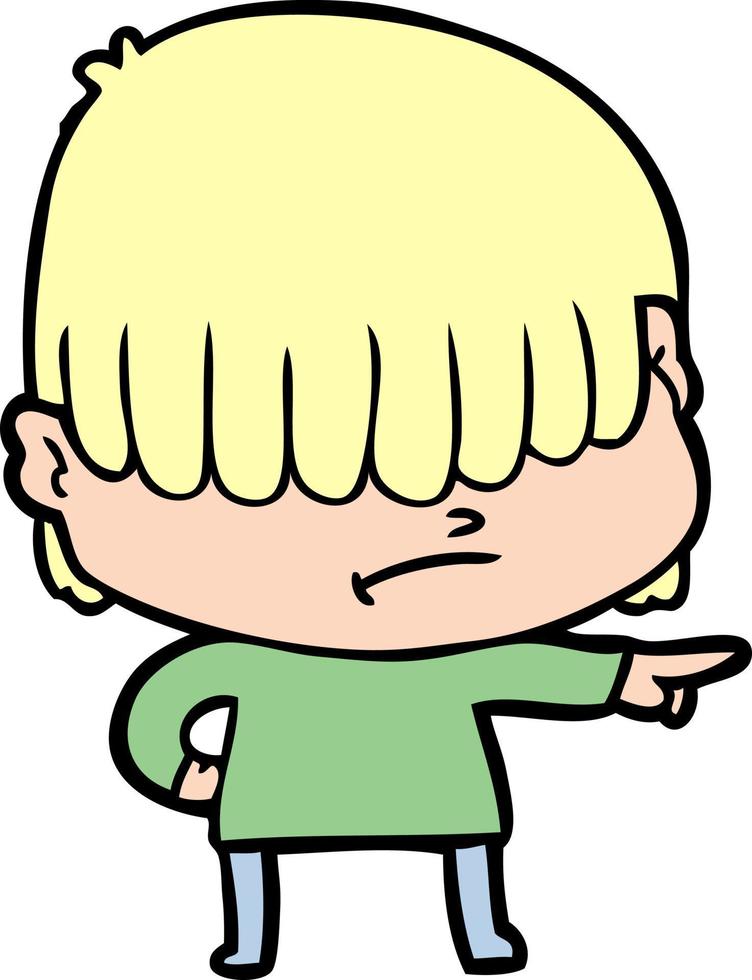 cartoon boy with untidy hair vector