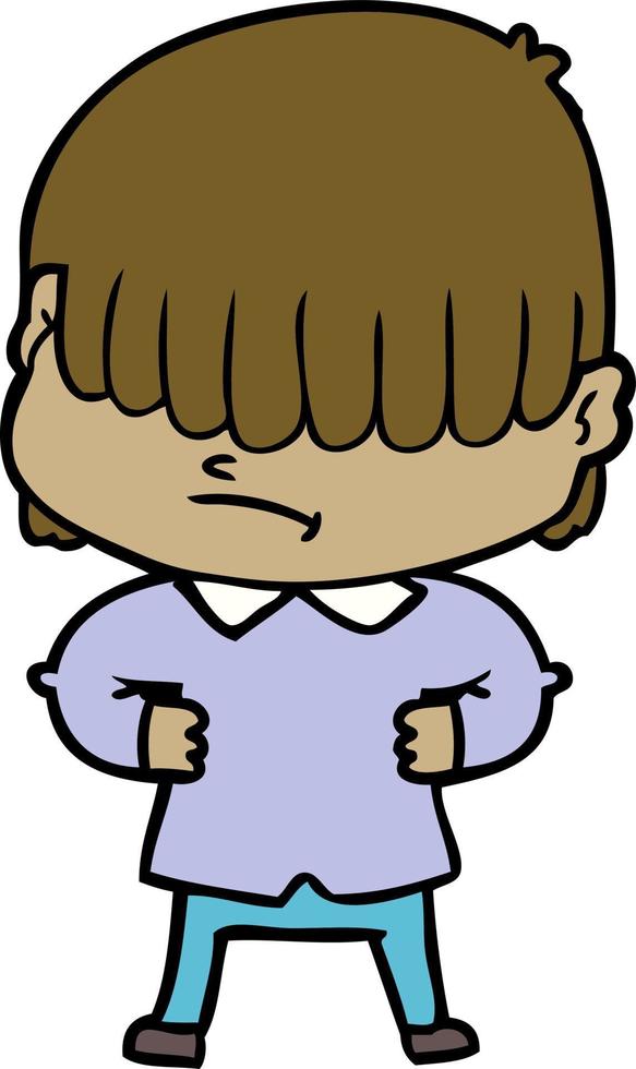 cartoon boy with untidy hair vector