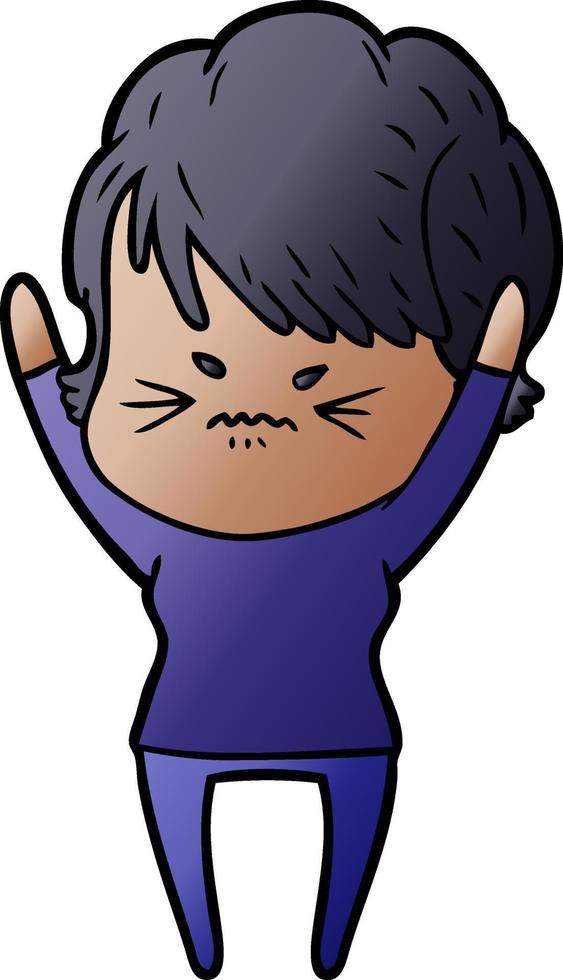 cartoon frustrated woman vector