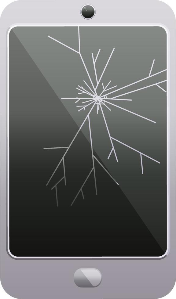 cracked screen cell phone graphic vector illustration icon