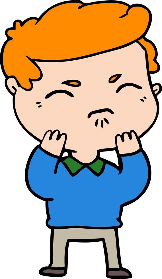 cartoon annoyed man vector