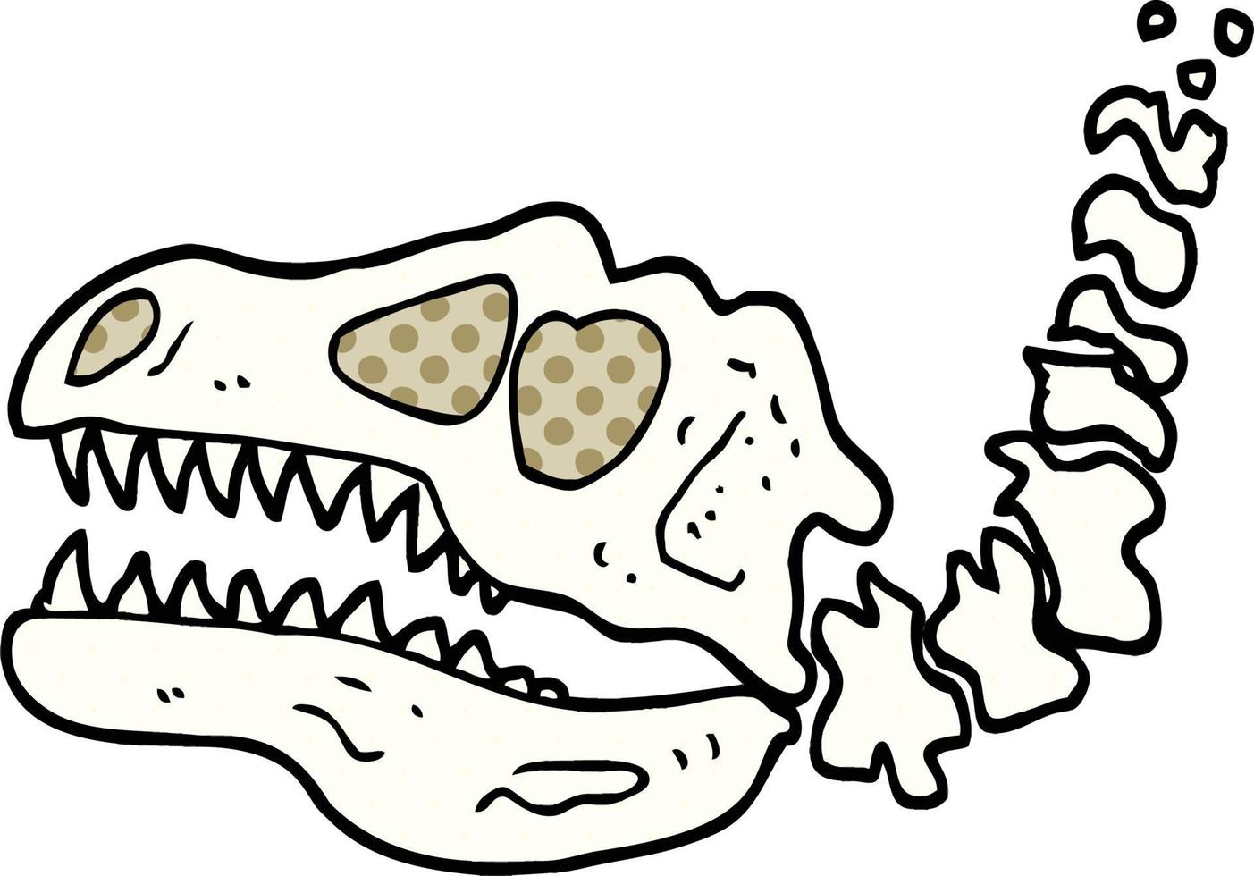 comic book style cartoon dinosaur bones vector