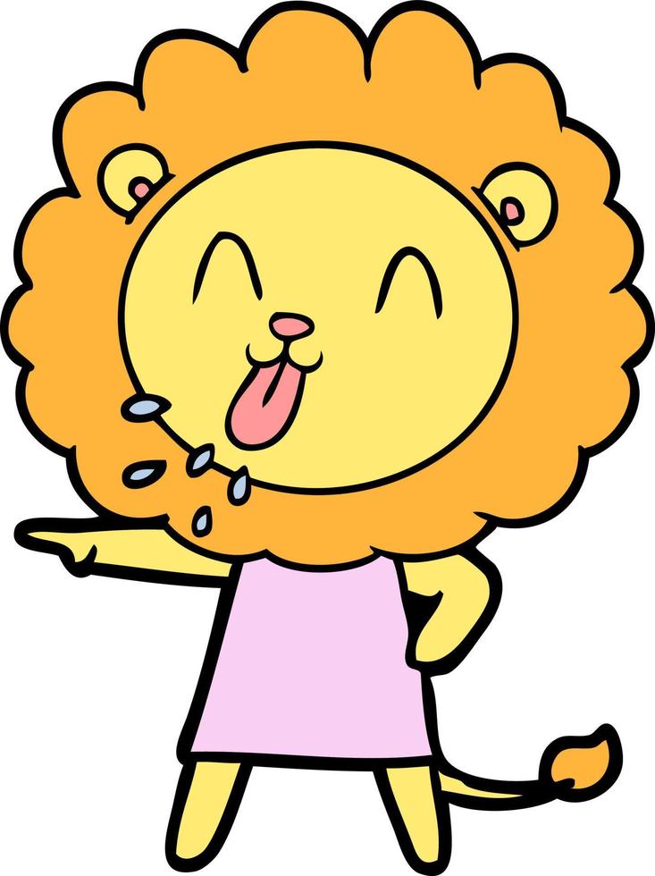 happy cartoon lion vector