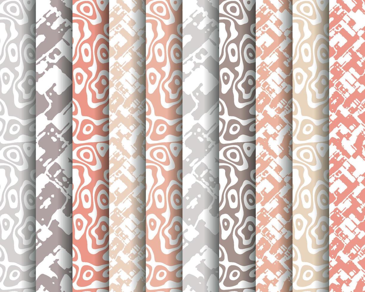 Set of vector tiled seamless collection of modern stylish pastel basic color patterns. Texture for packaging banners wallpaper, fabric print, business cards