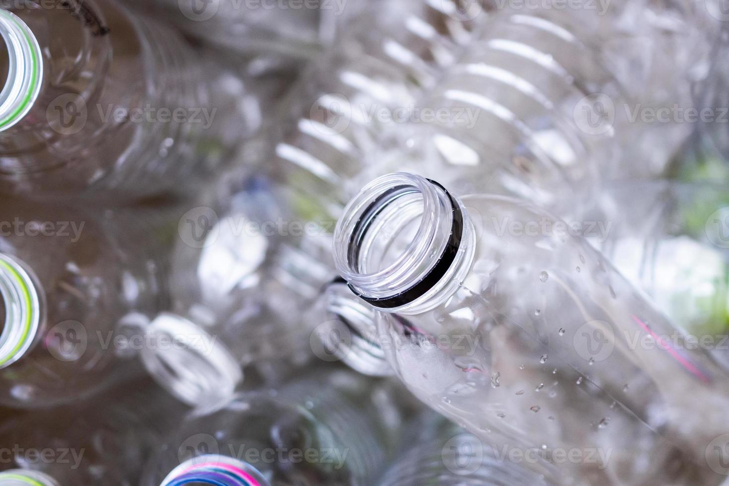 plastic bottles recycling background concept photo