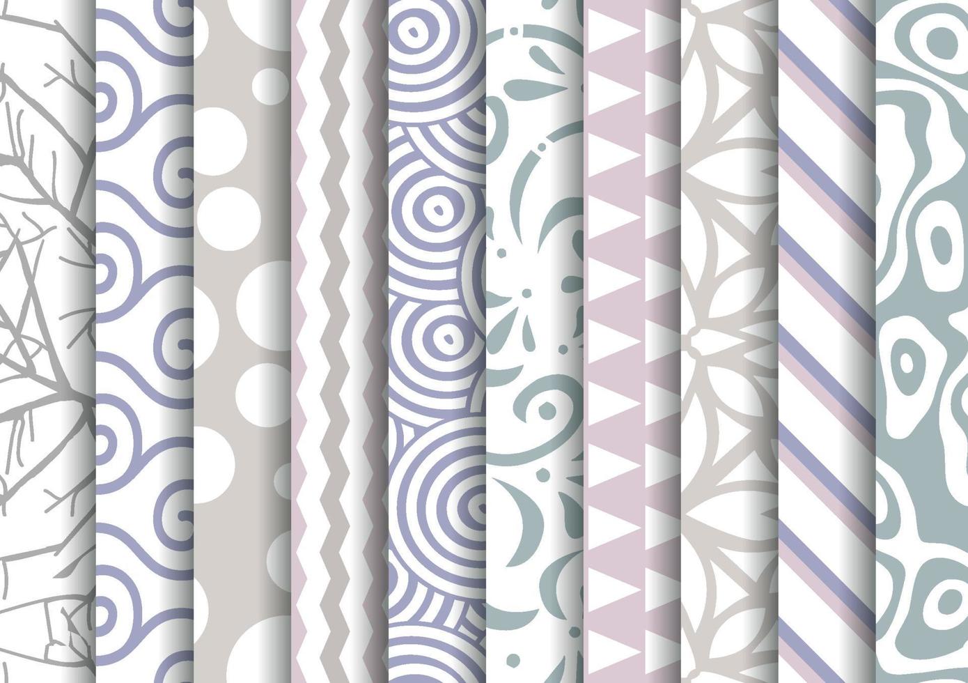 Set of vector tiled seamless collection of modern stylish pastel basic color patterns. Texture for packaging banners wallpaper, fabric print, business cards