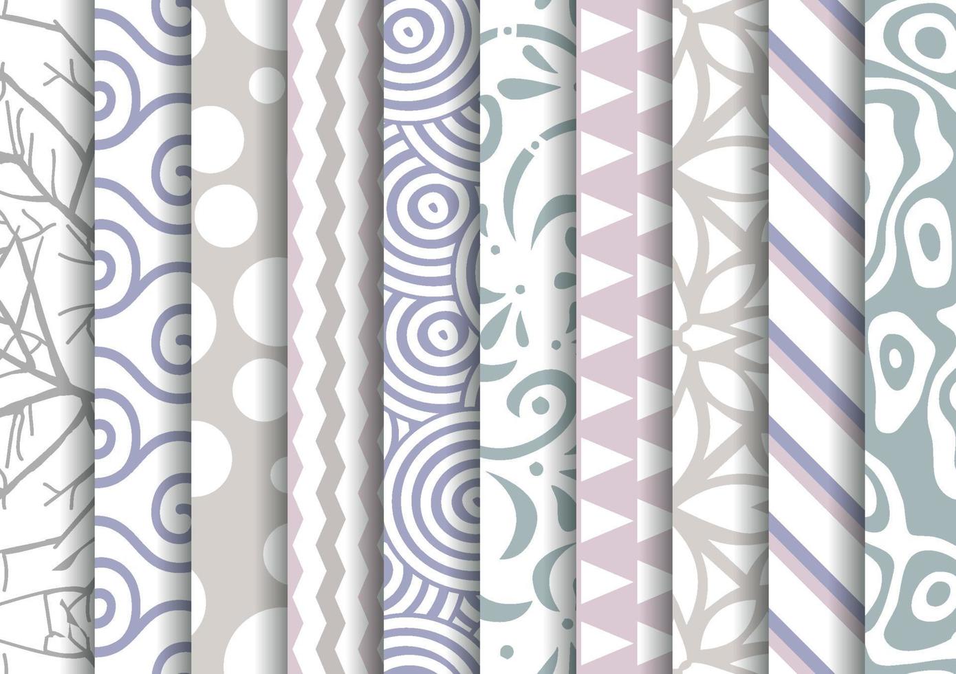 conjunto de mosaicos vectoriales sin costuras de patrones de color básicos pastel con estilo moderno. textura para papel tapiz de pancartas de embalaje, estampado de tela, tarjetas de visita vector