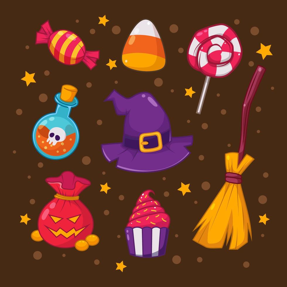 conjunto de iconos de halloween vector