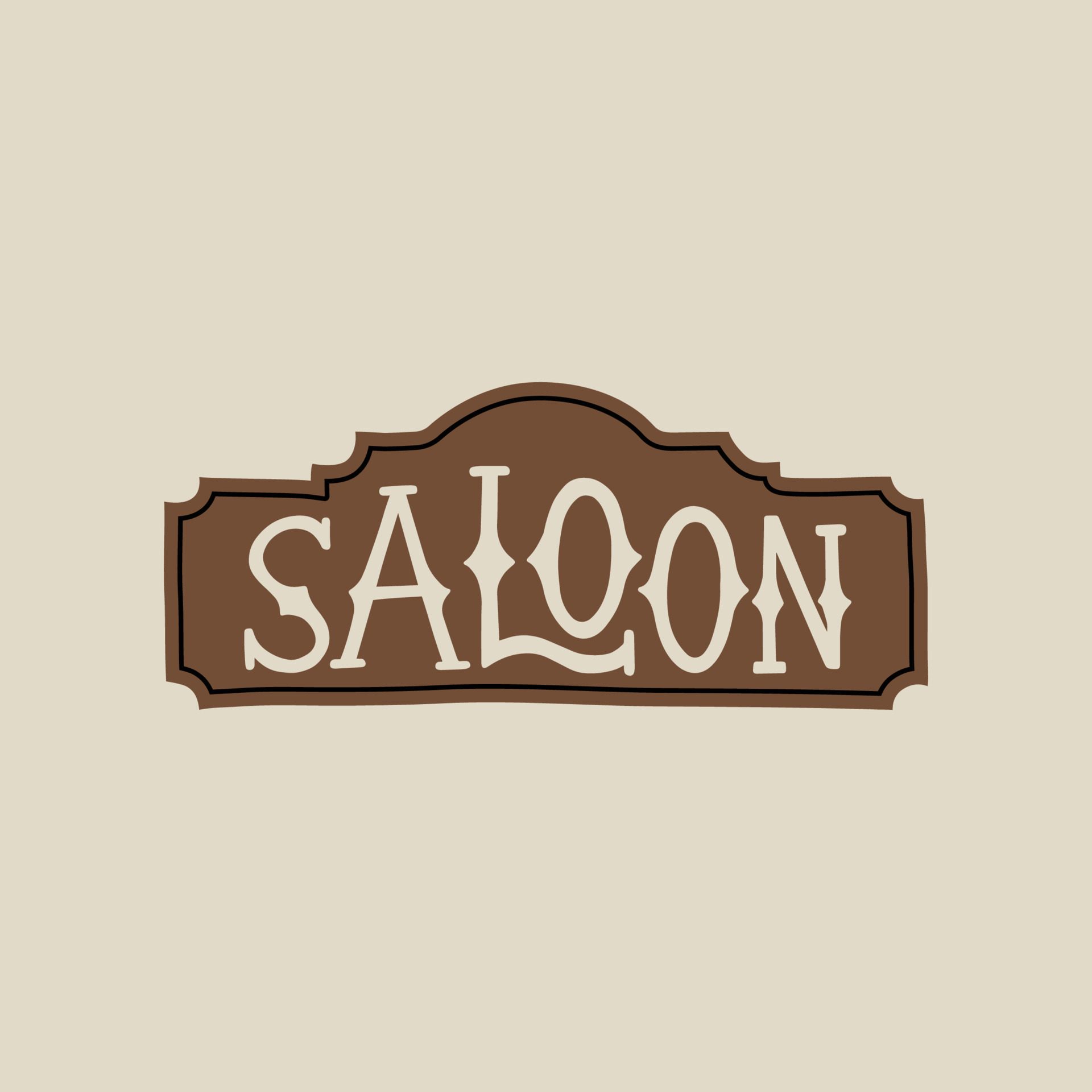 Wild west element in modern style flat, line style. Hand drawn vector