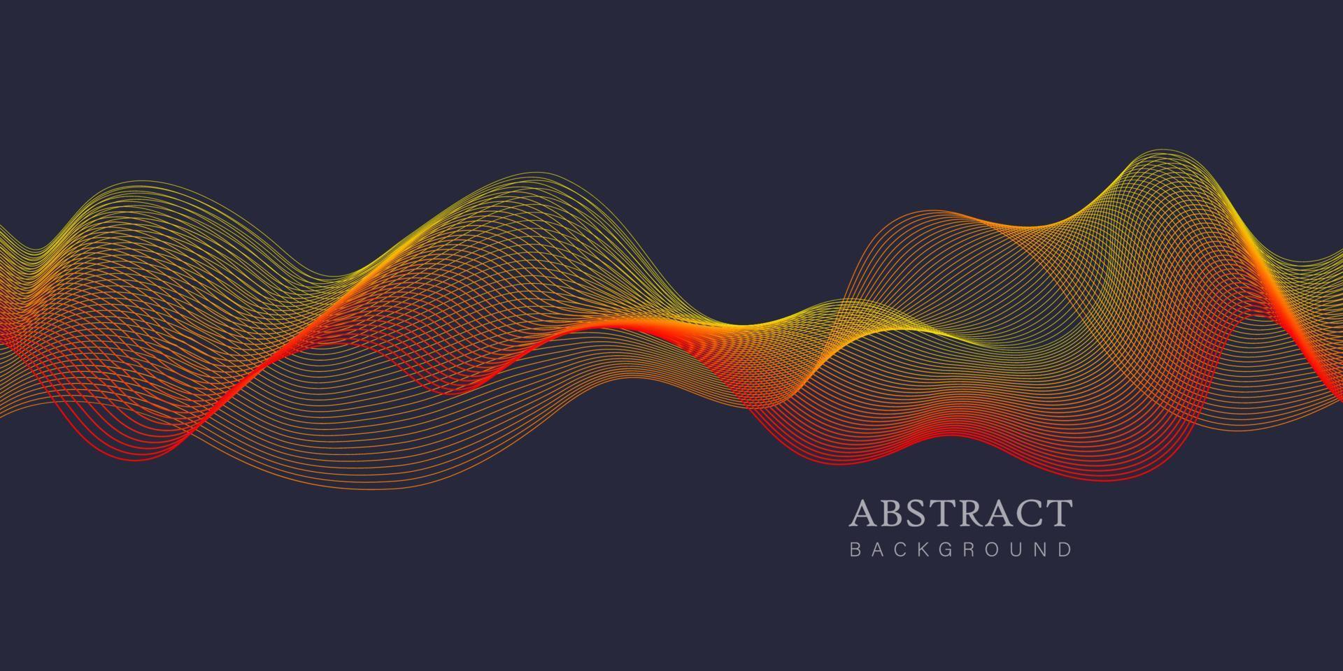 Vector technology abstract background with dynamic amorphous vector flowing gradient particle water curve waves and modern red, yellow, orange lines. Retro futurism geometric, cyberpunk.