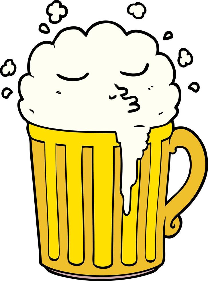 cartoon mug of beer vector