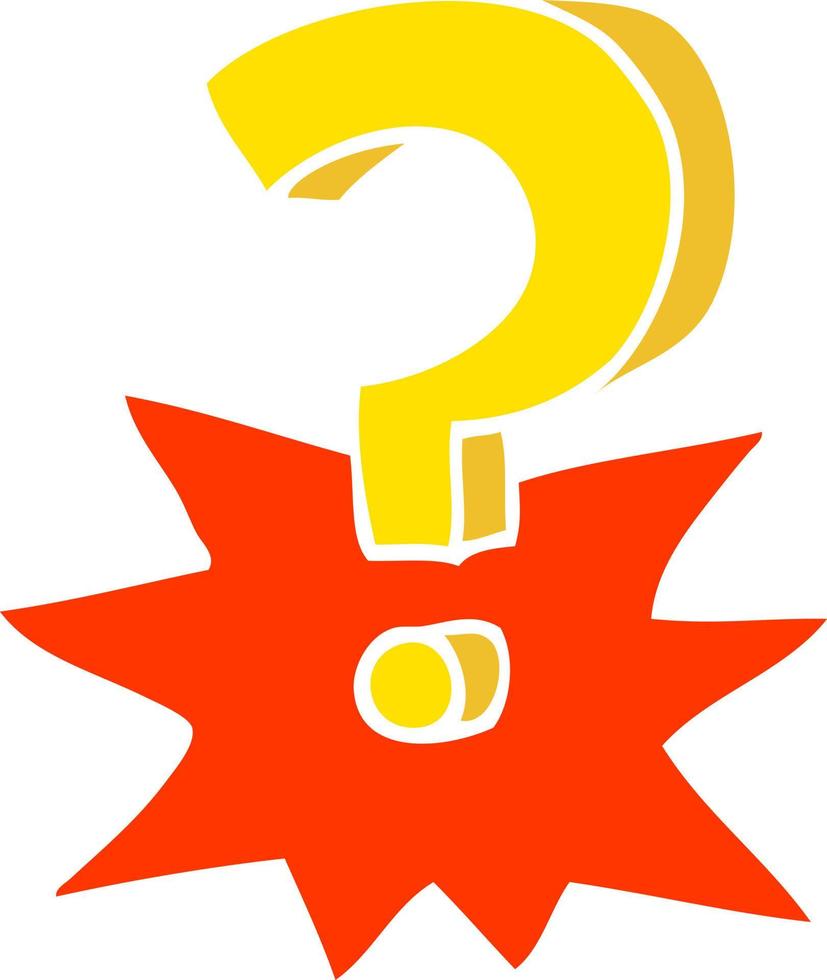 flat color illustration cartoon question mark vector