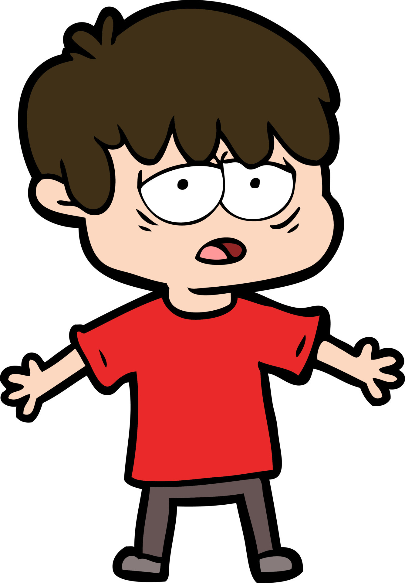 cartoon exhausted boy 12467602 Vector Art at Vecteezy
