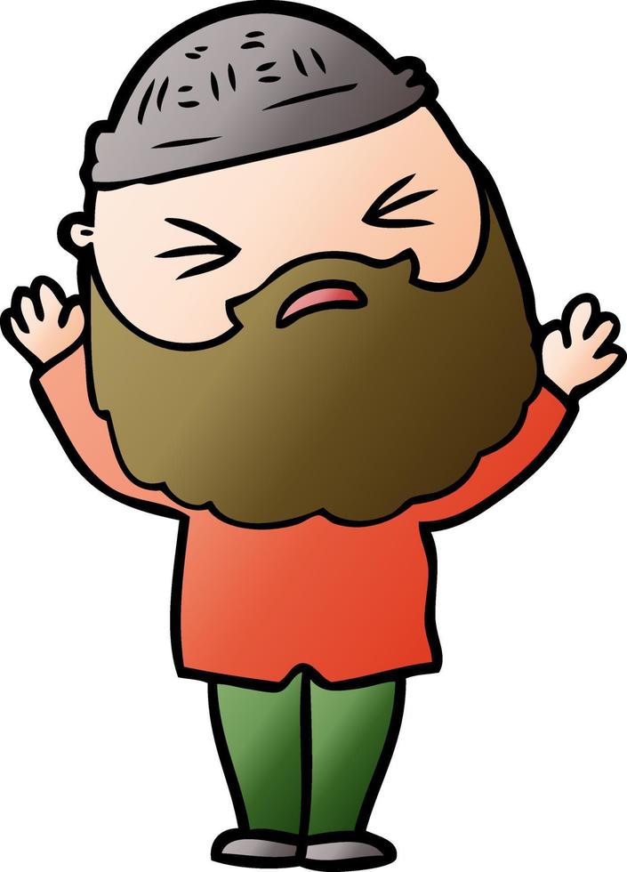 cartoon man with beard vector