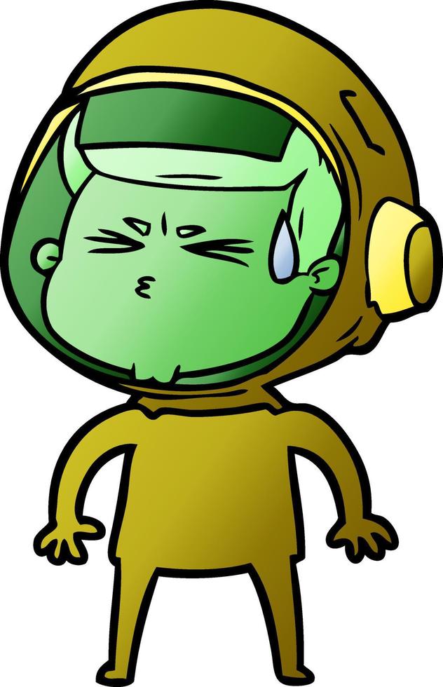 cartoon stressed astronaut vector