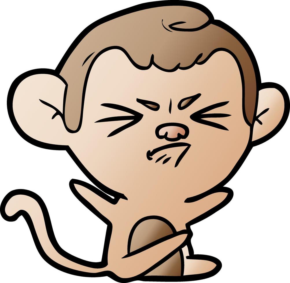 cartoon angry monkey vector