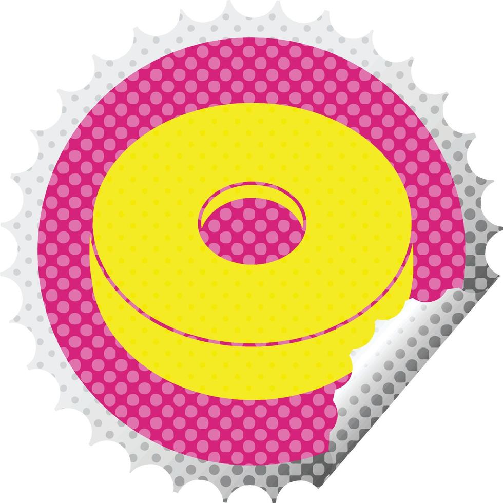 pegatina de pelado circular de vector gráfico de donut