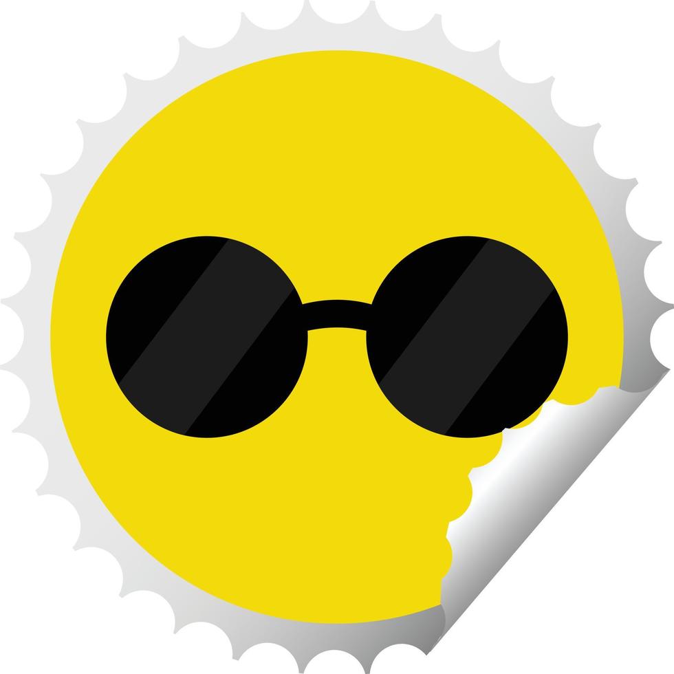 sunglasses graphic vector illustration round sticker stamp