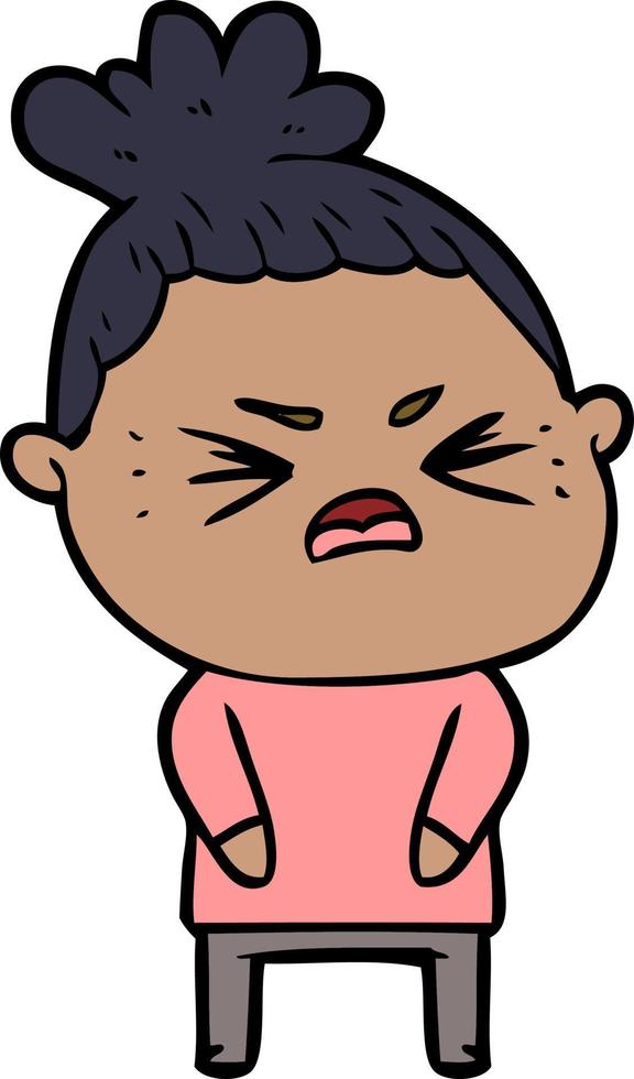 cartoon angry woman vector