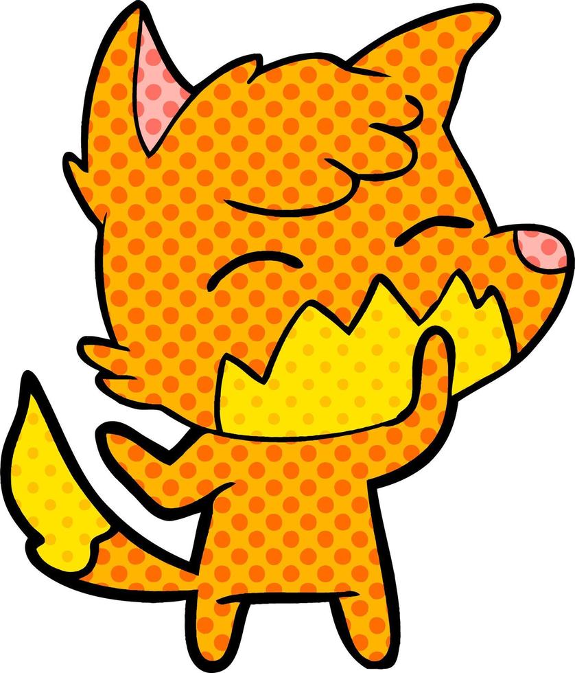 cartoon doodle character fox vector