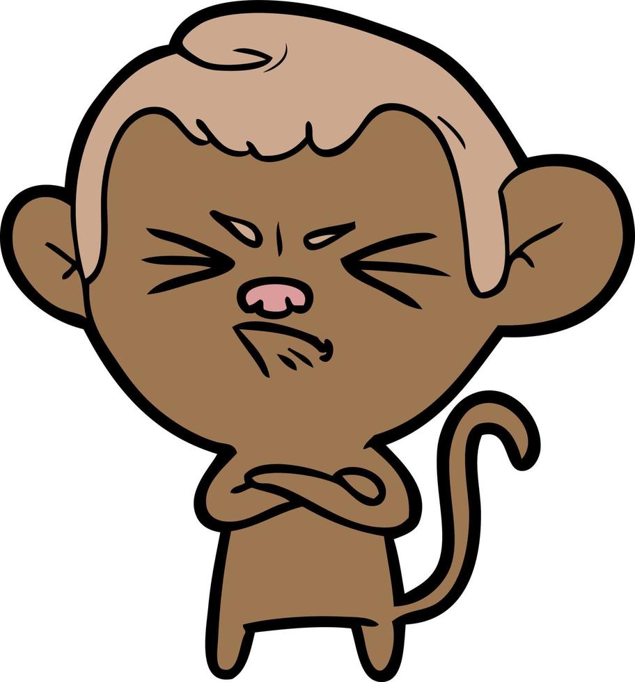 cartoon angry monkey vector