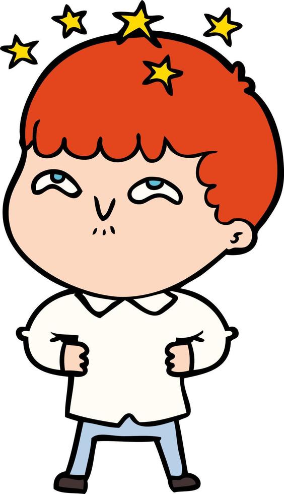 cartoon amazed boy vector