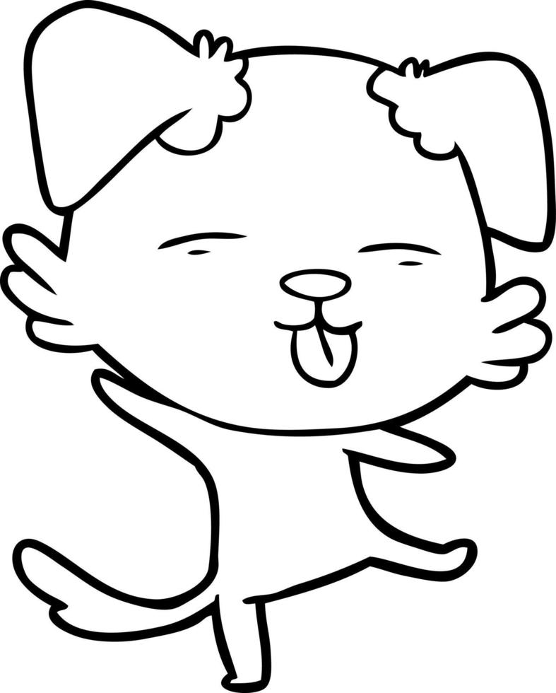 cartoon dancing dog vector