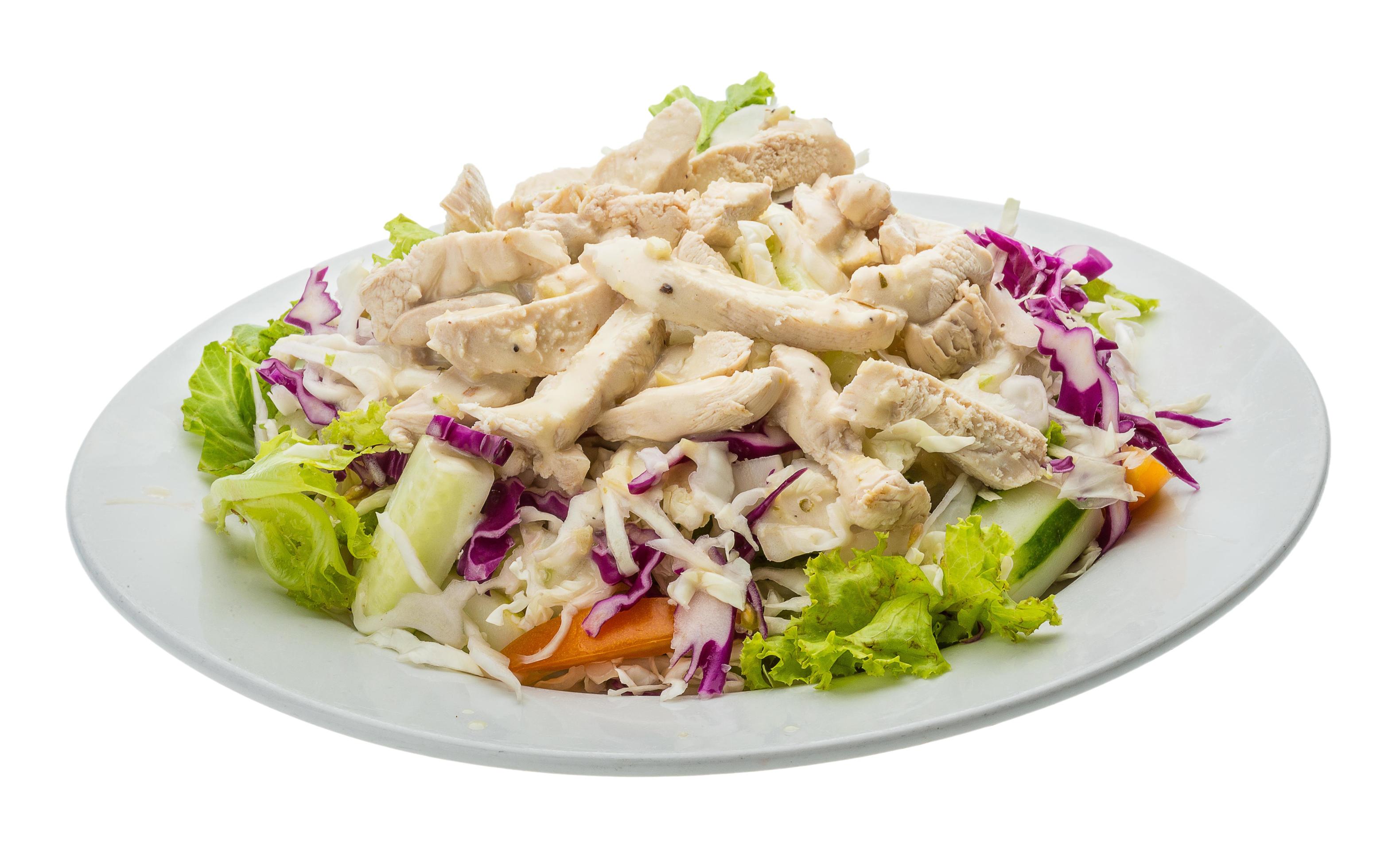 Chicken salad on the plate and white background 12468287 Stock Photo at