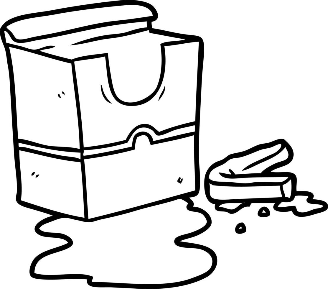 line drawing of a empty box of fries vector